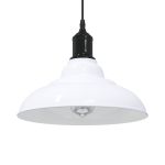 Lampă suspendată reglabilă pe înălțime E27 alb lucios metal GartenMobel Dekor