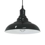 Lampă suspendată reglabilă pe înălțime E27 negru lucios metal GartenMobel Dekor