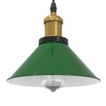 Lampă suspendată reglabilă pe înălțime E27 verde lucios metal GartenMobel Dekor