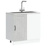 Dulap de bază pentru chiuvetă „Lucca” Lemn prelucrat gri beton GartenMobel Dekor