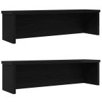 Rafturi de bucătărie stivuibile 2 buc Negru 50x15x16 cm GartenMobel Dekor