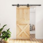 Ușă glisantă cu set de feronerie 85x210 cm, lemn masiv de pin GartenMobel Dekor
