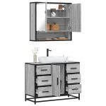 Set mobilier de baie, 2 piese, gri sonoma, lemn prelucrat GartenMobel Dekor
