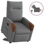 Fotoliu electric rabatabil cu ridicare, gri închis, textil GartenMobel Dekor