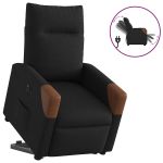Fotoliu electric rabatabil cu ridicare, negru, textil GartenMobel Dekor