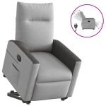 Scaun reclinabil electric, țesătură gri nor GartenMobel Dekor