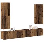 Set dulap TV 4 piese montat pe perete lemn vechi lemn prelucrat GartenMobel Dekor