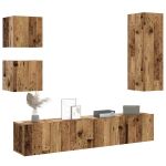 Set dulap TV 5 piese montat pe perete lemn vechi lemn prelucrat GartenMobel Dekor