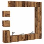 Set dulap TV 9 piese montat pe perete lemn vechi lemn prelucrat GartenMobel Dekor