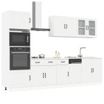 Set dulap de bucătărie din 7 piese „Kalmar” Lemn prelucrat alb GartenMobel Dekor