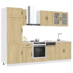 Set dulap de bucătărie din 8 piese „Kalmar” lemn stejar Sonoma GartenMobel Dekor
