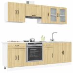 Set dulap de bucătărie din 8 piese „Kalmar” lemn stejar Sonoma GartenMobel Dekor