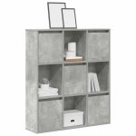 Bibliotecă, gri beton, 89x24x101,5 cm, lemn prelucrat GartenMobel Dekor