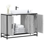 Dulap pentru chiuvetă de baie gri Sonoma 90x33x60 cm lemn GartenMobel Dekor