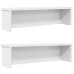 Rafturi de bucătărie stivuibile 2 buc Alb 50x15x16 cm GartenMobel Dekor