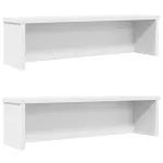 Rafturi de bucătărie stivuibile 2 buc Alb 50x15x16 cm GartenMobel Dekor