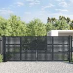Poartă pentru grădină, antracit, 400x150 cm, oțel GartenMobel Dekor