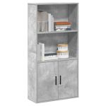 Bibliotecă, gri beton, 60x24x120 cm, lemn prelucrat GartenMobel Dekor