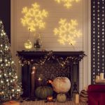 Figurină Fulg de Zăpadă de Crăciun LED 2 buc. alb cald 59x59 cm GartenMobel Dekor