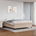 Pat box spring cu saltea, cappuccino, 180x200cm piele ecologică GartenMobel Dekor