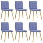 Scaune de sufragerie 6 buc țesătură Jeans Blue GartenMobel Dekor