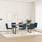 Scaune de sufragerie, 6 buc., albastru, material textil GartenMobel Dekor