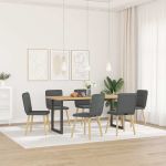 Scaune de sufragerie, 6 buc., gri închis, material textil  GartenMobel Dekor