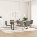 Scaune de sufragerie, 6 buc., gri taupe, material textil GartenMobel Dekor
