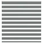 Jaluzea tip zebra gri închis lățime țesătură 140,9 cm poliester GartenMobel Dekor