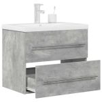 Set mobilier de baie, 2 piese, gri beton, lemn compozit GartenMobel Dekor