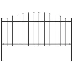 Gard de grădină cu vârf ascuțit, negru, 1,7 m, oțel GartenMobel Dekor