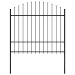 Gard de grădină cu vârf ascuțit, negru, 1,7 m, oțel GartenMobel Dekor