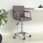 Scaun de birou pivotant, gri taupe, material textil GartenMobel Dekor