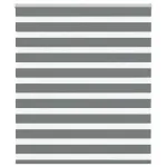 Jaluzea tip zebra gri închis lățime țesătură 115,9 cm poliester GartenMobel Dekor