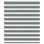 Jaluzea tip zebra gri închis lățime țesătură 115,9 cm poliester GartenMobel Dekor