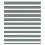 Jaluzea tip zebra gri închis lățime țesătură 130,9 cm poliester GartenMobel Dekor