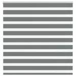 Jaluzea tip zebra gri închis lățime țesătură 145,9 cm poliester GartenMobel Dekor