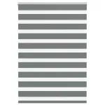 Jaluzea tip zebra gri închis lățime țesătură 90,9 cm poliester GartenMobel Dekor