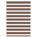 Jaluzea tip zebra maro lățime țesătură 105,9 cm poliester GartenMobel Dekor