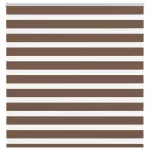 Jaluzea tip zebra maro lățime țesătură 135,9 cm poliester GartenMobel Dekor