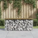 Bancă grădină, design gabion, 103x31,5x42cm, lemn pin impregnat GartenMobel Dekor