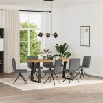 Scaune de sufragerie, 6 buc., gri închis, material textil  GartenMobel Dekor