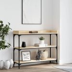 Măsuță consolă cu rafturi, stejar sonoma, 100x30x80 cm GartenMobel Dekor