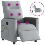 Fotoliu electric de masaj rabatabil, gri deschis, microfibră GartenMobel Dekor