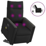 Fotoliu electric de masaj rabatabil cu ridicare, negru, textil GartenMobel Dekor