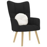 Scaun de relaxare, negru, material textil GartenMobel Dekor