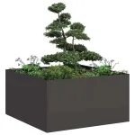 Jardinier negru 80x80x40 cm Oțel laminat la rece GartenMobel Dekor