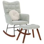 Scaun balansoar cu scaun catifea gri deschis GartenMobel Dekor