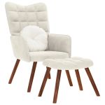 Scaun de relaxare cu scaun catifea crem GartenMobel Dekor