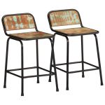 Scaune de bar 2 buc 46x35,5x70 cm lemn masiv recuperat GartenMobel Dekor
